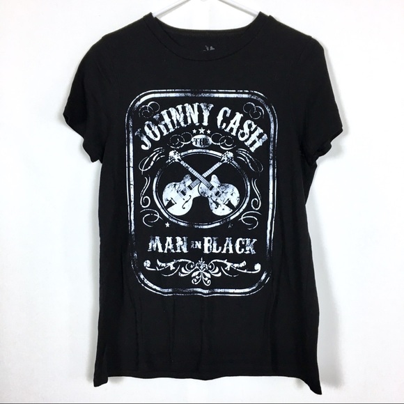 Zion Rootswear Tops - Johnny Cash Man In Black T-shirt Fitted Size XL